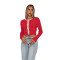 Comfortable casual solid color woolen cardigan contrasting short top sweater
