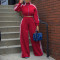 Women's sports hoodie set striped jacket two-piece loose autumn/winter