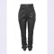Fashionable warm button zipper elastic stack leather pants