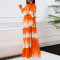 Women's printed strap long sleeved top, high waist wide leg pants casual set