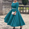 Solid color large skirt temperament evening dress dress foreign