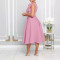 Fashionable, sexy, elegant banquet dress with pleated ruffle edge dress