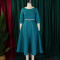 Solid color large skirt temperament evening dress dress foreign