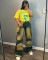Women's trendy and personalized multi pocket hanging dye high waisted work pants