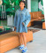 Fashion collar loose denim skirt
