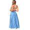 Women's high waisted midi skirt with single row button slits and large pockets denim skirt