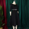 Solid color large skirt temperament evening dress dress foreign