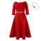 Solid color large skirt temperament evening dress dress foreign