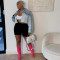 Fashionable and casual color blocked single breasted long sleeved denim jacket