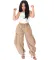 Street casual pleated lace up elastic waist harem pants
