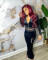 Women's new autumn and winter fashion letter embroidery lapel top wide leg pants two-piece set