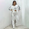 New Fashion Leisure Sports Set Embossed Hooded Zipper Embroidered Two Piece Set