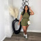 POLO collar button pleated skirt knitted fashion casual two-piece set