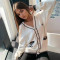 Autumn and winter new sweater V-neck pocket cardigan versatile jacket 2 colors in stock