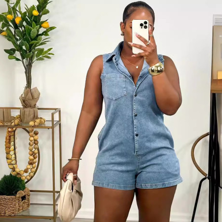 Women's street fashion elastic jumpsuit