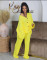 Autumn and winter new solid color V-neck breasted cardigan, wide leg pants sweater set