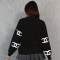 Winter new sweater round neck long sleeved versatile short top in 2 colors in stock