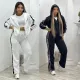 New Fashion Leisure Sports Set Embossed Hooded Zipper Embroidered Two Piece Set