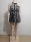 Women's Summer Fashion Street Thousand Bird Grid Hanging Neck A-line Skirt