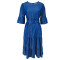Women's Bubble Sleeve Round Neck New Fashionable Cowboy Dress Source