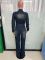Slim fit elastic bell mouth wash long sleeved denim jumpsuit