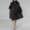 Large size women's scarf long sleeved bubble sleeve mid length dress source factory