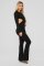 Beauty studded pearl bubble bead long sleeved backless wide leg pants jumpsuit