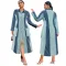 Large size women's new denim patchwork lapel long sleeved dress source