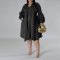 Large size women's scarf long sleeved bubble sleeve mid length dress source factory