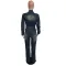 Slim fit elastic bell mouth wash long sleeved denim jumpsuit