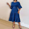 Women's Bubble Sleeve Round Neck New Fashionable Cowboy Dress Source