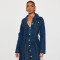 Fashion women's new denim long sleeved jacket style mid length dress