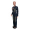 Slim fit elastic bell mouth wash long sleeved denim jumpsuit