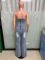 Casual and fashionable strapless women's slim fit denim jumpsuit work pants