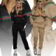Embossed ribbon embroidered hooded set in 2 colors in stock