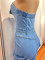 New strapless multi pocket workwear jeans jumpsuit with multiple buttons for women's wear