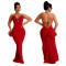 Fashionable women's sexy slim fit camisole V-neck backless dress