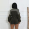 Women's new fashionable zipper long sleeved jumpsuit shorts slim fit
