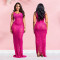 Fashionable women's mesh hot stamping diamond perspective slim fit sexy dress