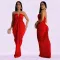 Fashion women's solid color sexy slim fit dress V-neck dress new