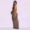 Fashion women's solid color sexy slim fit dress V-neck dress new