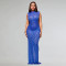 Fashionable women's hot pressed diamond sexy one-piece slimming and hip hugging dress