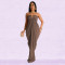 Fashion women's solid color sexy slim fit dress V-neck dress new
