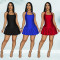 Fashion women's solid color slim fit short skirt backless dress new style