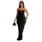 Fashion women's solid color sexy slim fit dress V-neck dress new