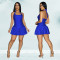 Fashion women's solid color slim fit short skirt backless dress new style