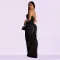 Fashion women's solid color sexy slim fit dress V-neck dress new