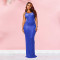 Fashionable women's mesh hot stamping diamond perspective slim fit sexy dress