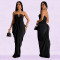 Fashion women's solid color sexy slim fit dress V-neck dress new