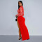 Fashion Women's Hot Diamond Sexy Hollow Long Sleeve Split Dress